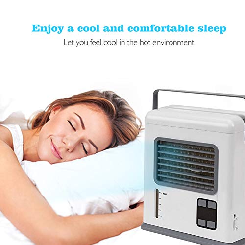 Btbtoc Portable Digital Air Cooler Mini USB Powered/Battery Operated Quiet Desktop Air Purification Conditioner Humidifier Cooling Fan Blower for Outdoor Office Sleeping