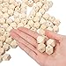 Wood Beads - 120-Piece Unfinished Faceted Geometric Wooden Beads, 0.62 Inch