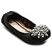 Ollio Women's Ballet Shoe Soft Cute Silver Bead Accent Flat