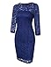 HiQueen Women’s Vintage Scoop Neck 3/4 Sleeve Floral Lace Slim Casual  Dress