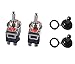 Podoy Heavy Duty Toggle Switch On-Off-On DPDT 6 Pin 15A 250VAC / 20A 125VAC with Waterproof Boot Cover (2 Set)