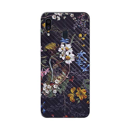 MightySkins Carbon Fiber Skin for Samsung Galaxy A20 / A30 - Midnight Blossom |…