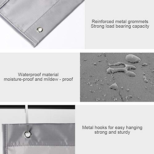 5 Pocket Hanging File Folder Organizer, Cascading Wall Organizer with 2 Hangers-Ideal for Home Organization,School Pocket Chart, Business folders and Paper Organizer (5 Pocket-2Pack) (grey-2pack)