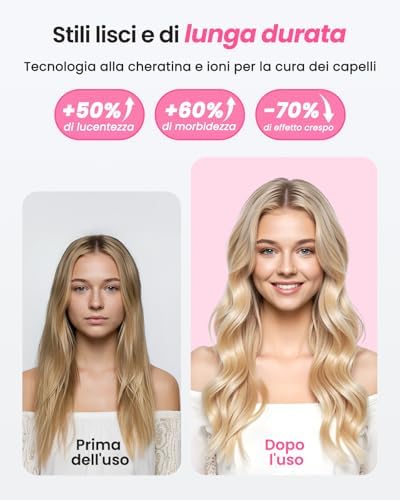 Spazzola Termica per Capelli 38mm, Thermal Brush per Volume Blowout 8 Min