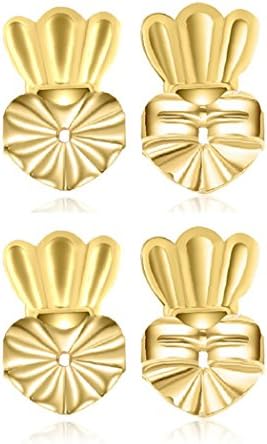 LingDong Fashion Bax Earring Backs Support Earring Lifts Hypoallergenic Fits 18K Gold Plated Jewelry Accessory PerfectShop 2pair gold
