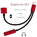 Support iOS 10.3 - Lightning to 3.5mm Audio Adapter, Betteck 2A 2 in 1 Lightning Charger and 3.5mm Earphones Jack Cable for Apple iPhone 7 7 Plus 6S 6 iPod iPad (Lightning- Red)