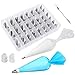 62 Pieces Cake Decorating Supplies Kit with 48 Pieces Numbered Tips with Pattern Chart, 2 Reusable Coupler, a Cleaning Brush, a Reusable silicone bag and 10 Disposable icing bags