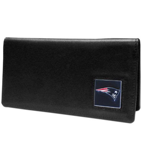 NFL Siskiyou Sports Fan Shop New England Patriots Leather Checkbook Cover One Size Black - Thumbnail 3