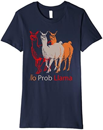 Womens No Prob Llama Illustration - Funny Slogan Gift T-Shirt XL Navy