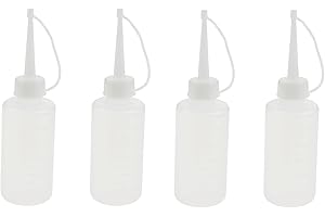 dophee 4Pcs 120ML Sewing Machine Oil Bottle Plastic Oiler Long Spout Oiling Bottle for Sewing Machines Bicycles Household Appliances Power Tools Refueling
