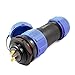 uxcell US-SA-AJD-45498 21mm Thread 2P Cable Gland Connector Aviation + Waterproof Cap