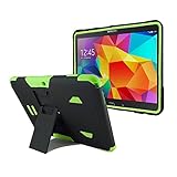 Galaxy Tab 4 10.1 Case, Kuteck® Samsung Galaxy Tab 4 10.1 Tablet SM-T530 T531 T535 Case - High Impact Resistant Full-body Protection Hybrid Armor Defender Case Convertible Built in Stand for Samsung Galaxy Tab 4 10.0 with 1 Stylus (Neon Green / Black)