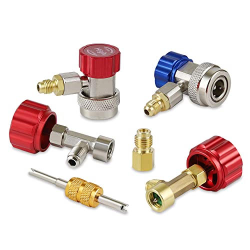 AC Quick Coupler Adapter Kit - High & Low Side For Manifold Gauge Hose Conversion