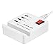 4-Port USB Charger, Multiport Desktop Charging Station by Aropey with Cell Phone Stand for iPhone, iPad, Samsung, Tablets and Other USB-Charged Devices (White) (usb charger)
