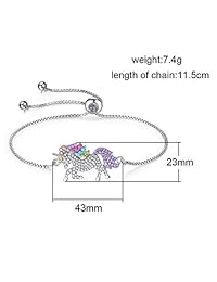 JLJ Rainbow Unicorn - Juego de collar y pulsera para mujer y niña