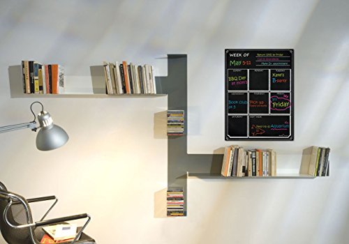 Dry Erase Calendar Magnetic Chalkboard Design Flexible Black Magnet Board for Refrigerator Black Fluorescent Magnetic Organizer Board Fridge Calendar Magnet Chalk Markers Board Planner Calendar Weekly