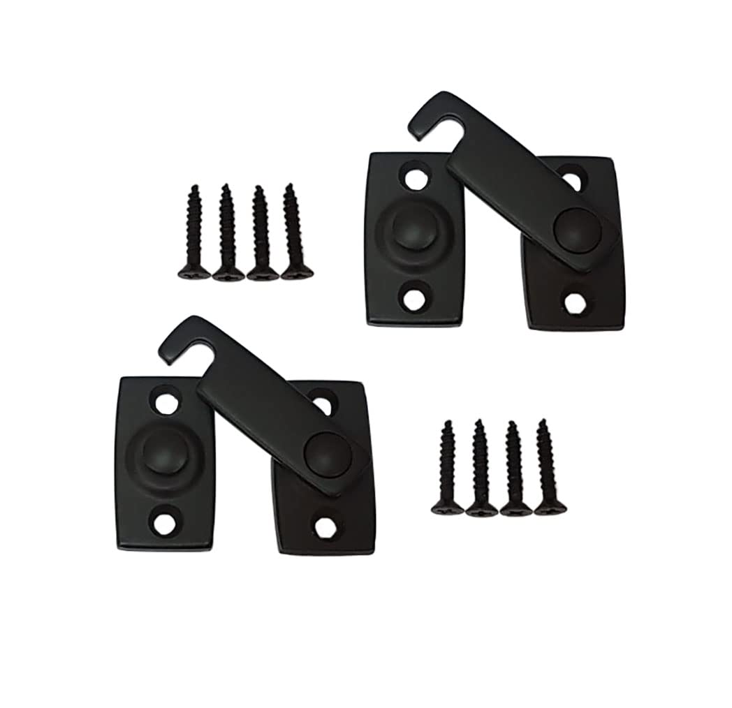 QCAA Solid Brass Shutter Bar/Door Latch, 7/8" x 2-3/32", ORB US10B (Oil-Rubbed Bronze), 2 Pack, Made in Taiwan