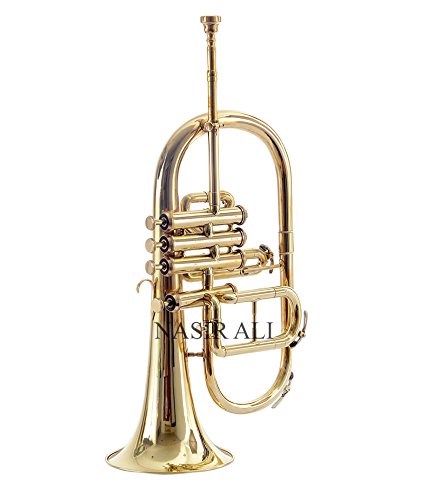 FLUGEL HORN 4 VALVE Bb PITCH BRASS WITH FREE HARD CASE + MP + TUNED