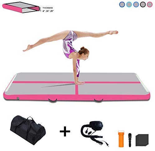 Tuxedo Sailor 10ft/13ft/16ft/20ft Inflatable Gymnastics Air Track Tumbling Mat 4in/6in/8in Thick Tumbling Air Track Mat with Electric Air Pump for Cheerleading/Gymnastics/Beach/Gym/Home use