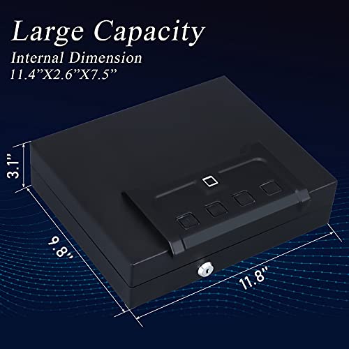 xydled Fingerprint Gun Safe for Pistols Biometric Gun Safe for Handgun