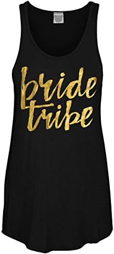 COLORBEAR Women's Bride Tribe W/Gold Foil Graphic Scoop Neck Tank Top