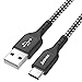 JYDMIX 3ft/0.9m 3 Pack USB A to USB C Nylon Braided Charging Cable USB Type C Sync Cable Compatible with Samsung Galaxy S10/ S9/ S8/ Plus Note 9 etc.(Black)