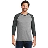 Men's Baseball Crew Neck Cotton Blend 3/4 Sleeve Essential Raglan T-Shirts