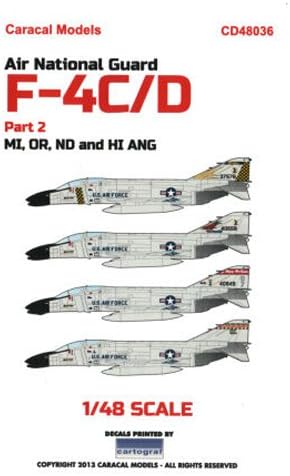 F-4 C/D Phantom II in Air National Guard #2: OR, ND, HI, MI (1/48 decals, Caracal 48036)
