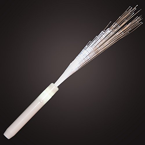White Light Up Fiber Optic Stick Wand (Set of 12)