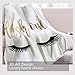 BlessLiving Eyelash Blanket Throws Kids Teens Girls Cute Eyes Fleece Blanket Black Gold White Super Soft Fuzzy Sherpa Throw Blanket for Couch Sofa Office (50 x 60 Inches)