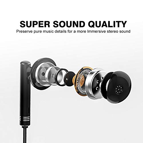 Headphones, in-Ear Earbuds Noise Isolation Headsets Heavy Bass Earphones with Microphone Compatible iPhone Samsung iPad and Most Android Phones, vd1