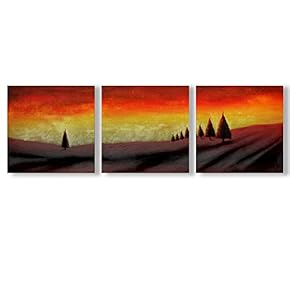 Canvas Wall Art Abstract Cloud Tree Pictures Home Wall Decorations for Bedroom Living Room Oil Paintings Canvas Prints Framed - 12"x12"x3 Panels