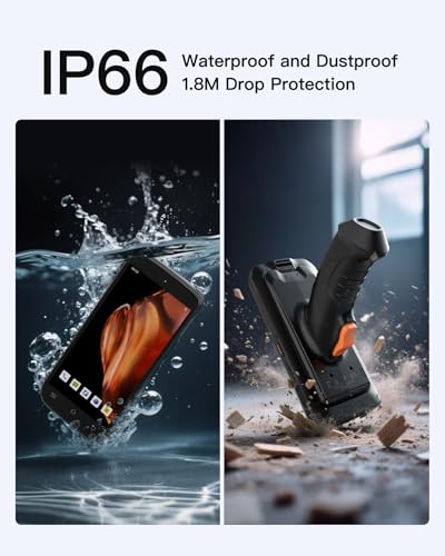 Inateck PDA Android 12, Scanner 1D 2D, 6", IP66, 6500mAh, 4G Wi-Fi 6 | Modulo Scanner Professionale, Octa-Core 4GB 64GB, BT 5.0, 13MP Camera, 125° Impugnatura, SDK Android, per Commercio Magazzino