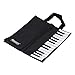 Piano Keys Music Waterproof Oxford Cloth Handbag Shoulder Tote Shopping Bag Gift (Black-MG-339)