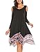 BURLADY Women's Loose Tunic Dresses Cold Shoulder Boho Style Casual Swing T-Shirt Dress