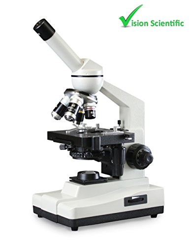 Vision Scientific VME0007-100-LD Monocular Compound Microscope, 10x WF Eyepieces, 40xâ€”1000x Magnification, LED Illumination, Coaxial Coarse & Fine Focus, 1.25 NA Abbe Condenser, Mechanical Stage