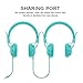 AILIHEN Wired Kids Headphones with Volume Limited and SharePort, Children Headphones with Microphone for Girls Boys Toddlers (Mint)