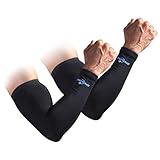 Arm Sleeves UV Sun Protective Compression Sleeve Tattoo Cover Warmer for Cycling Bowling Golf Baseball Basketball for Youth & Adult by OpeCking - 1 Pair (L)