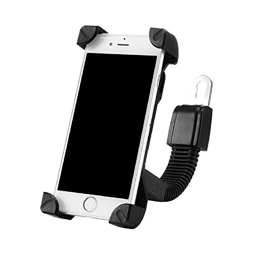 Efanr Universal Motorcyle / Scooter / Electric Car / Tricycle Rearview Mirror Mount Stand Holder, Adjustable 360 Degrees Rotate, Compatible With 4 to 7.5 Inches of Mobile Cell Phone (Black)