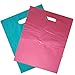 100 12x15 Glossy Pink and Teal Blue Plastic Merchandise Bags w/Handles
