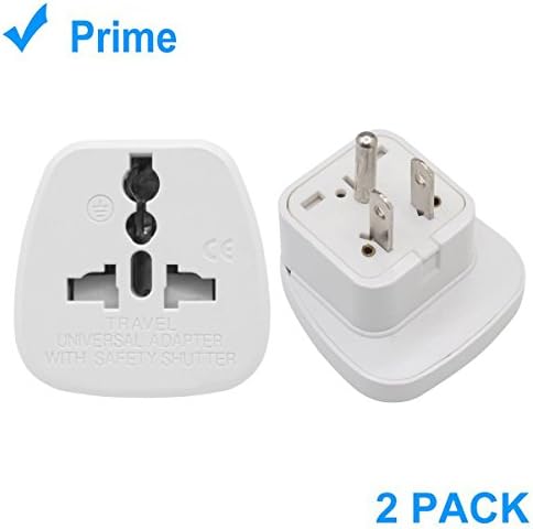 YuaDon Universal 240V EU Euro UK Type G to US USA Plug Adapter Travel (Type B) Grounded Adaptor - Pack of 2,White