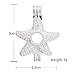 10pcs Starfish Pearl Cage Bright Silver Beads Cage Locket Pendant Jewelry Making Supplies--For Oyster Pearls, Essential Oil Diffuser, Fun Gifts (Starfish)