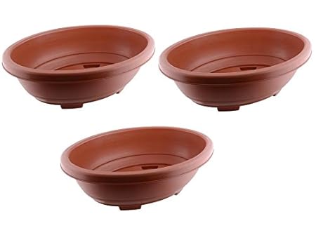 TRUPHE Plastic Flower Pots, 12 inch, Pack of 3.