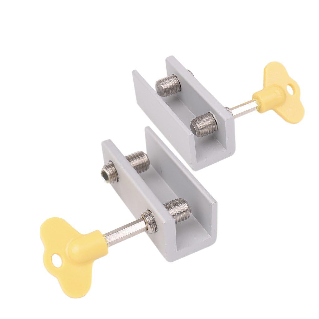 WANLIAN Adjustable Sliding Window Locks, Aluminum Alloy Door Frame Security Lock with Keys and Protective Gaskets for Baby Child Elderly Home Pet Safety Home and Office