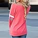 YANG-YI Clearance Fashion Womens Long Sleeve Splice Blouse O-Neck Tops T-Shirt (XL, Watermelon Red)
