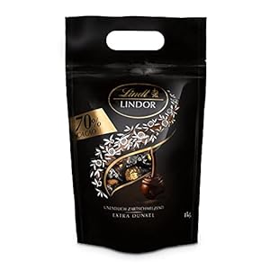 Lindt LINDOR Kugeln Extra Dunkel | 1 KG Beutel | ca. 80 Kugeln Edelbitterschokolade | Dunkle Schokolade mit 70% Kakao…