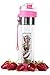 Smartfuse Sport Fruit Infuser Water Bottle - (1) 24 Oz BPA Free Tritan Plastic – Convenient Flip Top Lid - Leak Proof - Bottom Removable Infuser Attachment - Additional Top Filter (CC Pink, 24 oz)