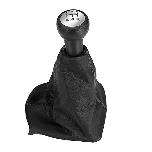 Dweekiy Gear Shift Knob Gaiter Kit, 5 Speed 207 Gear Shift Stick Knob Dust-Proof Cover Gaiter Boot Leather for 207/307/406