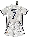 Ronaldo #7 Real Madrid Youths Home Kit Shirt & Shorts (9-10 Years Old)