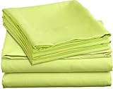 Clara Clark Bed Sheets Set, Full/Double, Lime Green